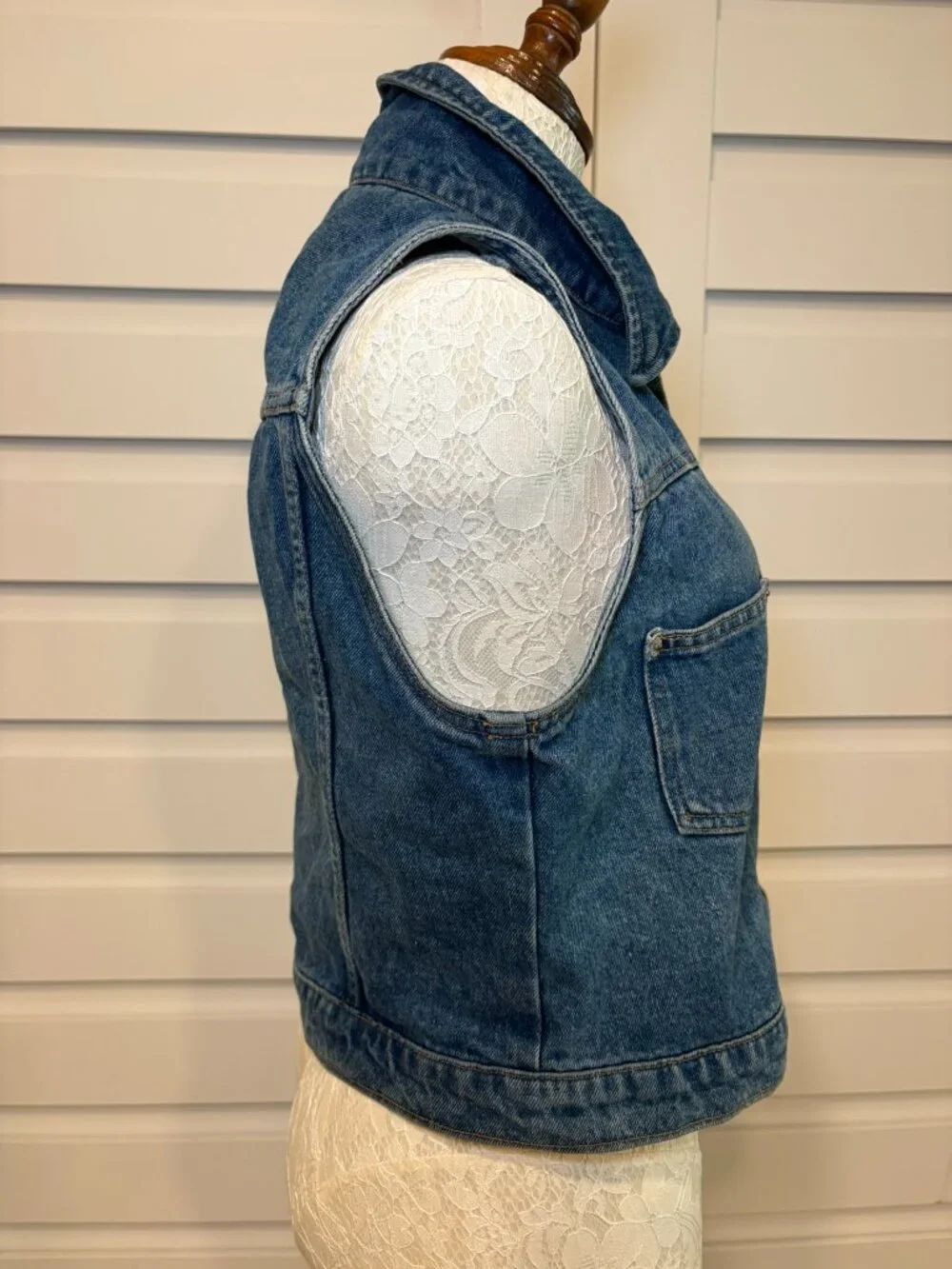 Vintage Polo Jeans Co Ralph Lauren Denim Vest Y2K Western Festival Medium - Picture 9 of 15